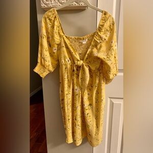 O'Neill Yellow Floral Smocked Dress Size Small